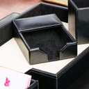 Dacasso Black Bonded Leather Memo Holder, 4-Inch by 6-Inch (A1409)