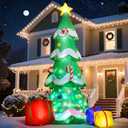 Dawdix 14FT Christmas Tree Inflatable Outdoor Decoration, Giant Christmas Inflatables Tree with 3 Gift Boxes, Lighted Christmas Decoration for Yard, Blow Up Xmas New Year Lawn Decor