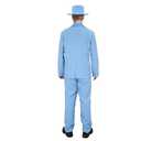 AMNPOLEN Men Lloyd and Harry Costume Blue Suit Orange Tuxedo Coat Hat Bow Tie 90s Movie Halloween Cosplay Outfit (Small)