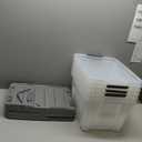 Amazon Basics Plastic Storage Containers with Secure Latching Lids, Stackable Organization Bins, Clear/Grey, 32 Quart, Set of 6