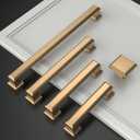 Amerdeco 10 Pack Champagne Bronze Cabinet Pulls - 5 Inch(128mm) Hole Center Cabinet Hardware for Kitchen, Bathroom, Dresser Pulls ZH0001