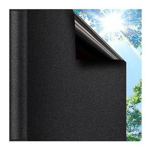 Azunel Blackout Window Privacy Film - 100% Total Light Blocking Static Cling, Non-Adhesive Privacy Cover for Bedroom & Bathroom, Easy Install, 45.2 x 78.7 Inches, Black