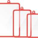 Freshmage 3Pcs Tempered Glass Cutting Boards for Kitchen, Glass Cutting Board Set (10"x6", 12"x8", 15"x10") with Non-Slip Silicone Edges, Hanging Hole, Clear Cutting Board for Countertop & Meal Prep