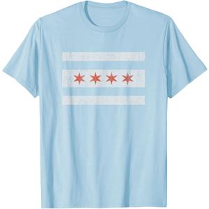 Vintage Chicago Flag Souvenir Men Women Kids T-Shirt
