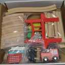 Tiny Land Wooden Train Set for Toddler - 39 Pcs- with Wooden Tracks fits Thomas, fits Brio, fits Chuggington, fits Melissa and Doug - Expandable, Changeable-Train Toy for 3 4 5 Years Old Girls & Boys