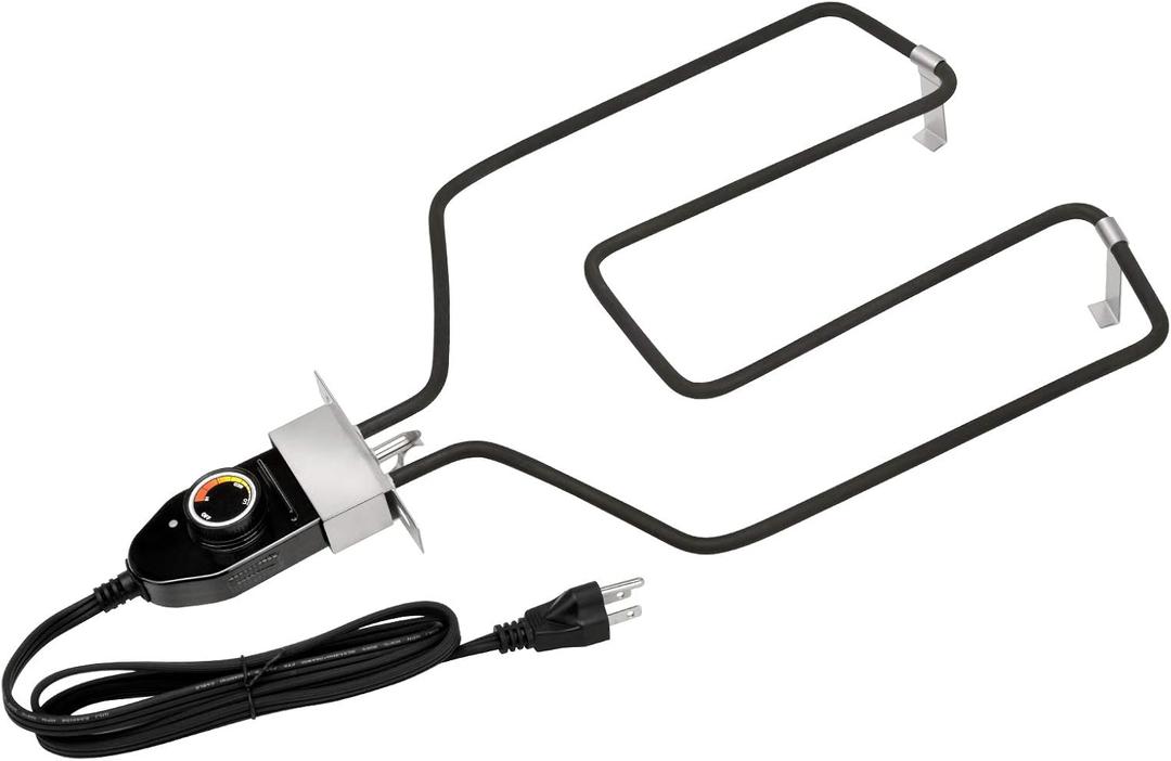 Stanbroil Replacement Part Electric Smoker and Grill Heating Element with Adjustable Thermostat Cord Controller for Most Smokers and Grills, 1500W