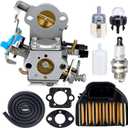 455 Rancher Carburetor for Husqvarna 455 Rancher Parts 460 455E 461 Rancher Gas Chainsaw Replaces WTA-29 with 537255701 Air Filter Spark Plug Fuel Line All In One Kit