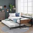 ZINUS Suzanne Bamboo and Metal Daybed with Trundle, Mattress Foundation with Steel Slat Support, Easy Assembly, Twin