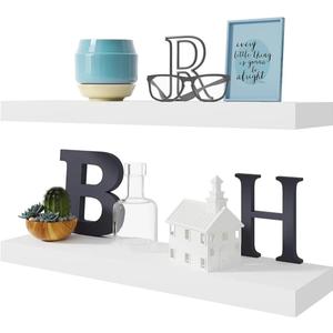 BAMEOS Floating Shelf,Wall Shelf,Decor Wall Mounted Shelves,Hanging Shelf Set L24xW6 for Bathroom Kitchen Living,Kitchen,Room Bedroom Storage,White | for Bathroom, Kitchen, Living, Room, Bedroom Storage (24x6)