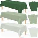 Sage Green Plastic Tablecloth Rectangle Table Decorations, Plastic Table Cloth Disposable Tablecloths Waterproof for Birthday Baby Shower Thanksgiving Bridal Wedding