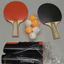 FBSPORT Ping Pong Paddle Set, Portable Table Tennis Set with Retractable Net,Rackets,Balls and Carry Bag for Indoor/Outdoor Games (black)