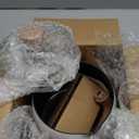 2.5 Quart Non-stick Ceramic Sauce Pan with Lid, Small Milk Pots for Cooking with Pour Spout, Aluminum stock Pot Wood Handle for kitchen, PFAS-Free, White