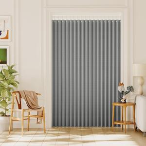 H.VERSAILTEX 100% Blackout Linen Curtains Accordion Door Curtain for Doorway Privacy Folding Closet Door Curtain Room Divider Sliding Door Shade with Hooks, 1 Panel, W100 x L78, Heather Gray