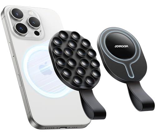 JOYROOM Magnetic Suction Cup Phone Mount, Silicone Octo Cup Buddy Phone Case Grip Stand, Magsafe Suction Mount Phone Holder for Shower/Mirror, TikTok Creator,Hands-Free Selfies/Call/Meeting