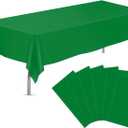 tujol Green 6 Pack Plastic Table Cloth 54" x 108", Disposable Tablecloths Rectangle Table Cover, Plastic Tablecloth for Parties