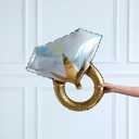 40 Inch Beige BRIDE Balloons for Bachelorette Party Decorations, Large Cream White Sand Bride Diamond Ring Heart Foil Balloons Wedding Bridal Shower Engagement Bride To Be Party Supplies