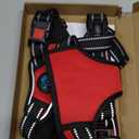 PHOEPET No Pull Dog Harness Medium Reflective Front Clip Vest with Handle,Adjustable 2 Metal Rings 3 Buckles[Easy to Put on & Take Off](M, Red)