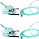 4 Packs Adult Europe Standard Oxygen Mask with 6.6' Tubing and Adjustable Elastic Strap - Size L+