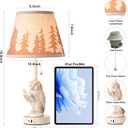 18.9" Farmhouse Lamps Set of 2,Owl White Rustic Table Lamps for Living Room with USB A+C Port,Vintage Resin Small Table Lamps,Pull Chain Table Lamp for Bedroom,Bedside,Nightstand,End Table