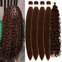 Brown Braiding Hair Pre stretched Curly Braiding Hair for Boho Braids Color 30 Knotless Hypoallergenic Ez Braids