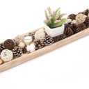 Athaliah 39.5 Hand Carved Wooden Dough Bowl  Extra Long Rustic Wood Centerpiece for Dining Table, Farmhouse Bread Bowl for Kitchen, Entryway, or Living Room Decor