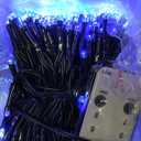 Christmas Tree Lights Christmas Lights Outdoor Indoor White and Blue 400LED 10 Lines with 8 Light Modes, Timer and Remote Control, Fairy Lights for Wedding Home Party 6Ft-9Ft Xmas Tree Decorations