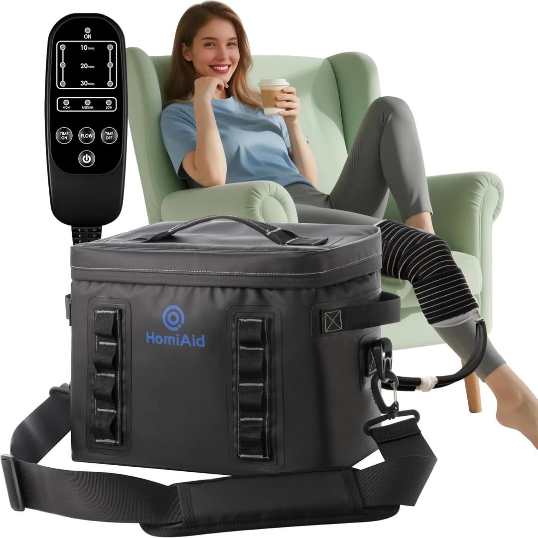 Cold Therapy Machine with Programmable Timer, Portable Ice Machine for Knee After Surgery,Knee Replacement,ACL, Pain Relief, for Sports Injuries, Sprains, Reduce Swelling, Knee Pad