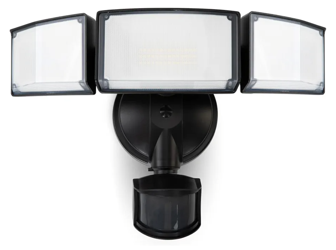 LED Security Lights Motion Sensor Light Outdoor, 5000K Daylight, IP65 Waterproof, Dusk to Dawn, 3-Head Motion Detected Flood Light for Garage, Yard, Porch(Black)