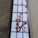 Roundhill Furniture Black Japanese 4-Panel Screen Room Divider, Plum Blossom