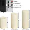 YOROXRG Set of 24 Waterproof Outdoor Flameless Candles, LED Candles with 4 Remote and Timer,(H 4" 5" 6" x D 2.2"),for Christmas,Halloween,Wedding,Festival