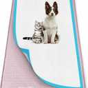 Pee Pad Holder for Dogs, 40" x 28" Silicone Pee Tray Mat Leak-Proof, High Edge, No Spill Pet Pad Holder for Puppy, Cat, Rabbit, Training Pads for Floor Protection, No Pee Pads (Pink)