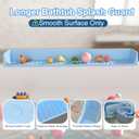 Splash Guard for Bathtub Kids, Longer Silicone Bathtub Water Guard, Toy Tray Caddy Holder for Tub, Bathtub Splash Guard Prevent Water Spills in Bathroom (2.6FT, Blue)