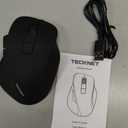 TECKNET Wireless Mouse, Bluetooth Mouse (BT5.0/3.0 & 2.4G) Rechargeable 4800 DPI Silent Mice, Computer Mice with USB A Receiver,Ergonomic Grips Optical Cordless Mice for Laptop/Mac/PC,Black