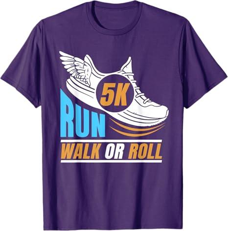 5K Marathoner Road Runner Athlete Run Walk Roll 5 Km T-Shirt Size XL