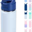 Fijinhom 12oz Kids Water Bottle for School, Toddler Bottles with Straws, Stainless Steel Vacuum Insulated Water Bottle for Boys&Girls, Leak-Proof, BPA-Free, Hope
