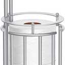 Meangood Toilet Paper Holder Stand and Tissue Paper Roll Dispenser for 4 Mega Rolls (Matte Silver)