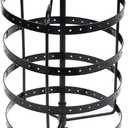YAZILIND Rotary Jewelry Display Stand Earring Necklace Organiser Metal Jewelry Holder Rack(Black)
