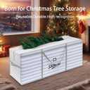 Christmas Tree Bag, 7.5 ft Christmas Tree Storage Bag, Reusable Heavy Duty 600D Oxford Cloth Bag, Built-in Double Mesh Pockets for Large Artificial Xmas Tree (501620in, Gray-White Stripes)