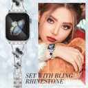 Bling Metal Band Compatible with Apple Watch Bands for Women 41mm 40mm 38mm 42mm 46mm 49mm 45mm 44mm,Adjustable Designer Cute Stylish Strap for iWatch Series11/10/9/8/7/6/5/4/3/2/1/SE/Ultra