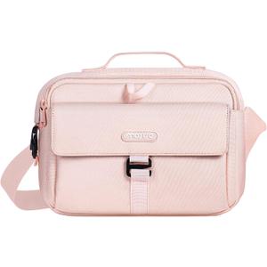 MOSISO Camera Shoulder Bag Case Crossbody Sling Purse, DSLR/SLR/Mirrorless Compact Padded Photography Handbag with Rain Cover Compatible with Canon/Nikon/Sony Cameras and Lenses, Pink