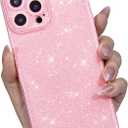 for iPhone 11 Pro Max Case Glitter, Sparkly Thin Slim Soft Silicone Bling Sparkle Phone Case for Women Girls, Girly Cute Glittery Shiny Jelly Bright Rubber Gel Hard Plastic Cover, Light Pink