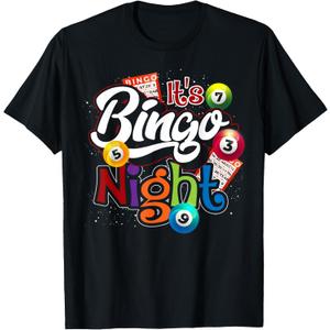 Bingo Night Gift Bingo Player Lottery Winner Gambling Bingo T-Shirt, Small, Black