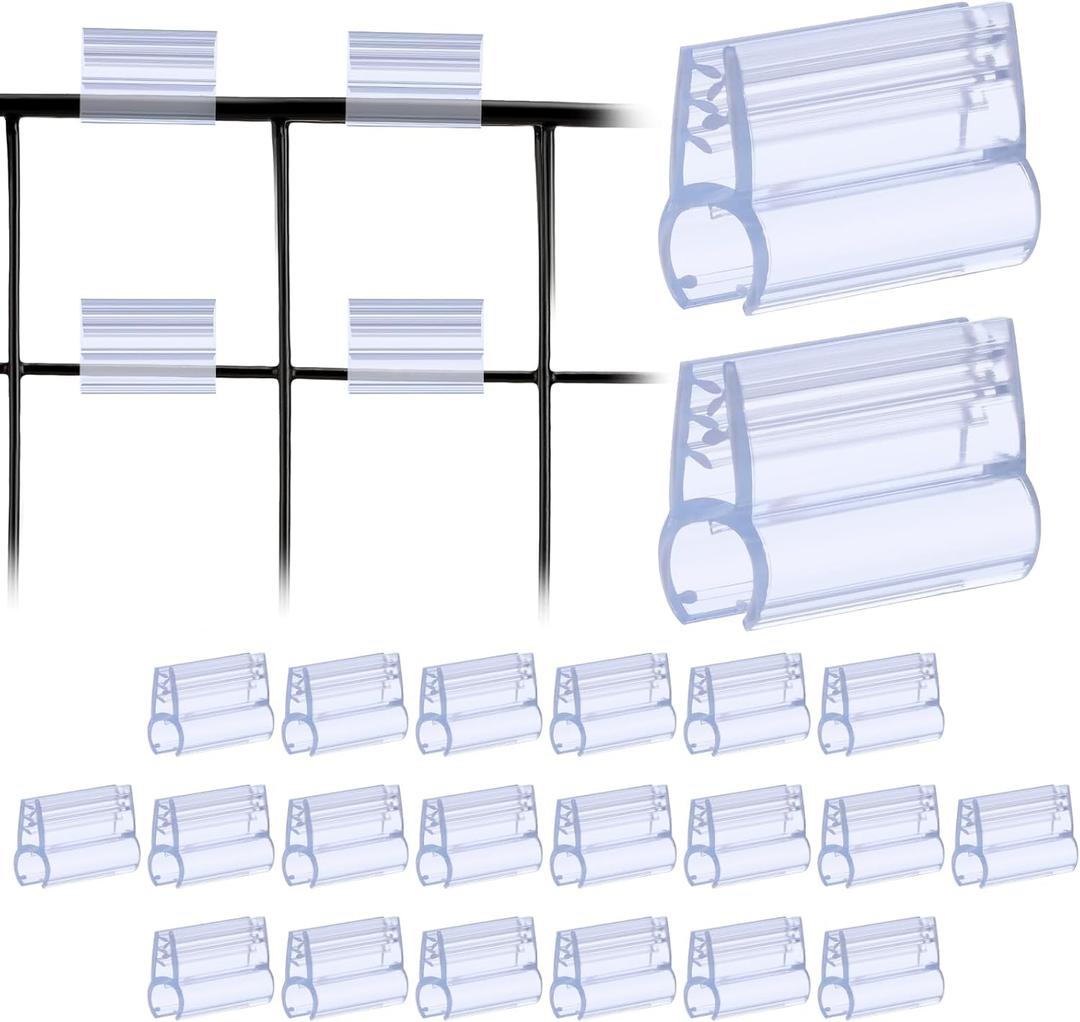 DLUGOPIS 30 Pack Gridwall Sign Holder Clip Grid Display Card Holder Grip Gridwall Accessories For Wire Rack 1*0.4*0.65inch(Fits .25" Diameter Wire Grid Panels)