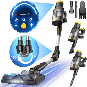 350W Cordless Vacuum Cleaner for DeWALT 20V Battery(No Battery), 40KPA Self-Standing Stick Vacuum with Touch Screen, Double Dust Cup, 180 Bendable Wand Vacuum Cleaner for Home Hard Floor Pet Carpet