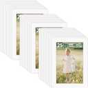 ZBEIVAN 5x7 White Picture Mats for 4x6 Pictures 25 Packs, Acid-Free White Core Bevel Cut Frame Mattes for Photos, Prints, Drawings, or Artworks