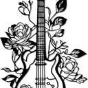 YATEASLU Rose Guitar Wall Art  Exquisite Music Wall Art for Home Decor, Perfect Room Decor and Guitar Decor, Durable Metal Wall Sculpture for Indoor and Outdoor Use, Ideal Gift for Music Lovers (16.7"L x 10.6"W)