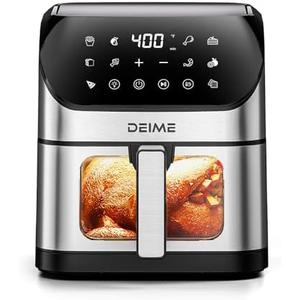 DEIME Air Fryer 6.5 QT Oilless Oven Large AirFryer Healthy Cooker with 10 1-Touch Preset, Visible Cooking Window, Non-Stick Basket & Dishwasher Safe
