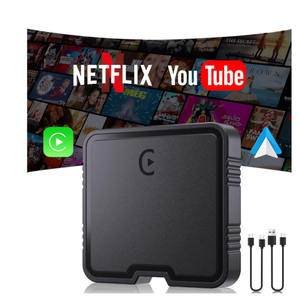 Wireless Carplay Adapter with Netflix YouTube TF Card Plug & Play, Wireless AI Box Car Play Adapter & Android Auto Dongle Easy to Setup, Fits for OEM Wired CarPlay Cars