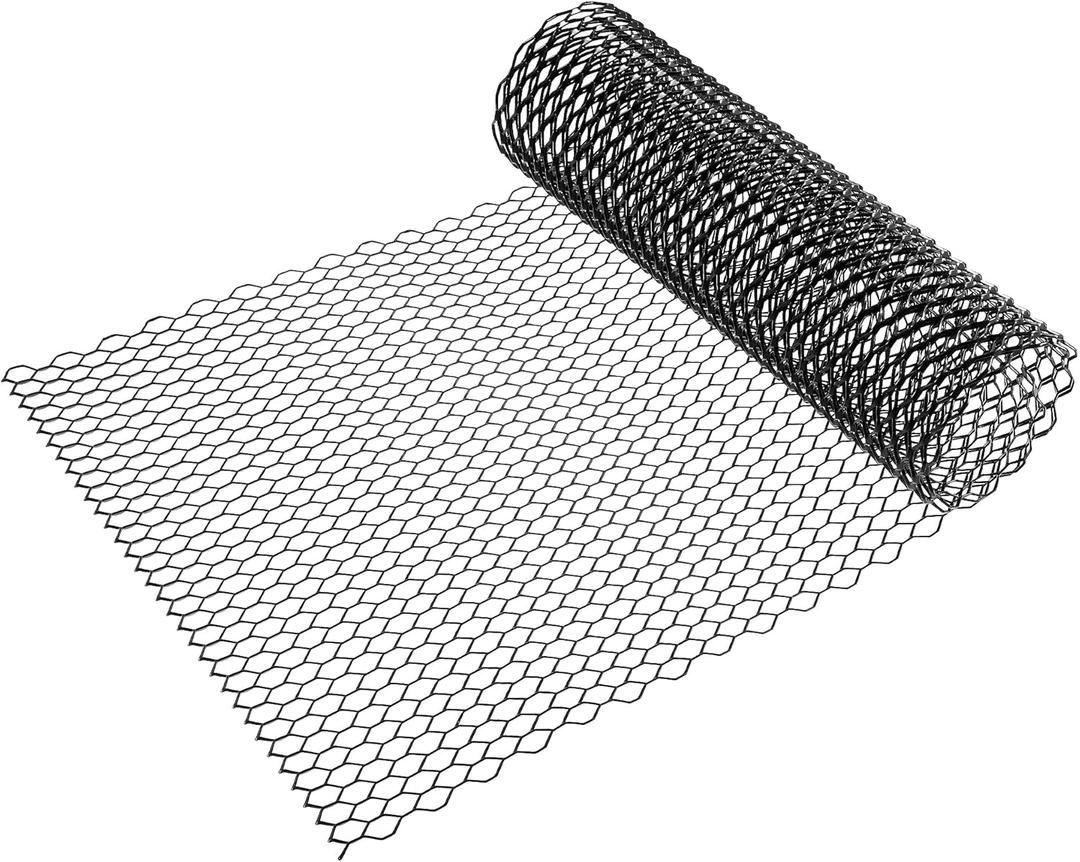 Car Grill Mesh, 40x13 Inch 25x11mm Hexagon Hole Car Pickup Truck Grille Mesh Sheet Air Intake Insert Universal for Car Multifunctional Aluminum Alloy Black (11x25mm)