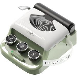 Makeid Q1 Label Maker Machine with Tape - Portable Bluetooth Label Makers for Home & Office Organization - Compatible with Apple iOS & Android - Clear Prints, Custom Templates & Fonts, Retro Design (Green)